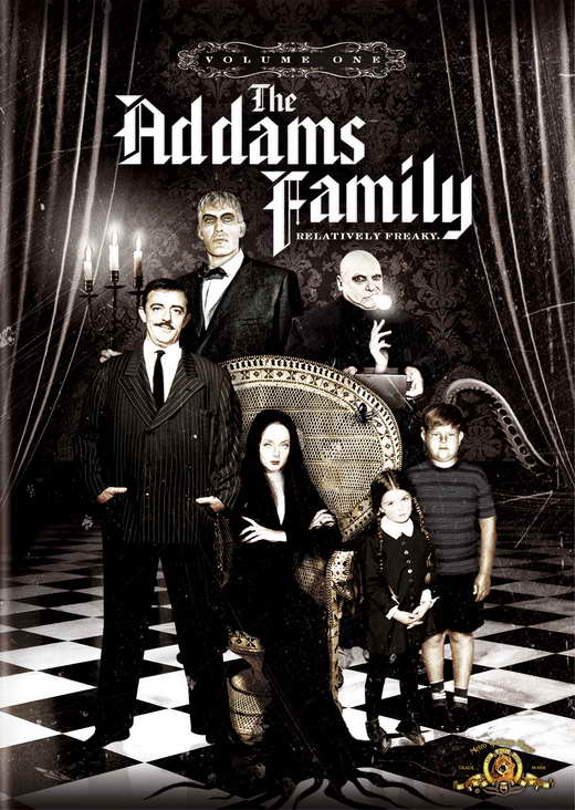Jackie Coogan, John Astin, Marie Blake, Ted Cassidy, Carolyn Jones, Lisa Loring, and Ken Weatherwax in The Addams Family (1964)