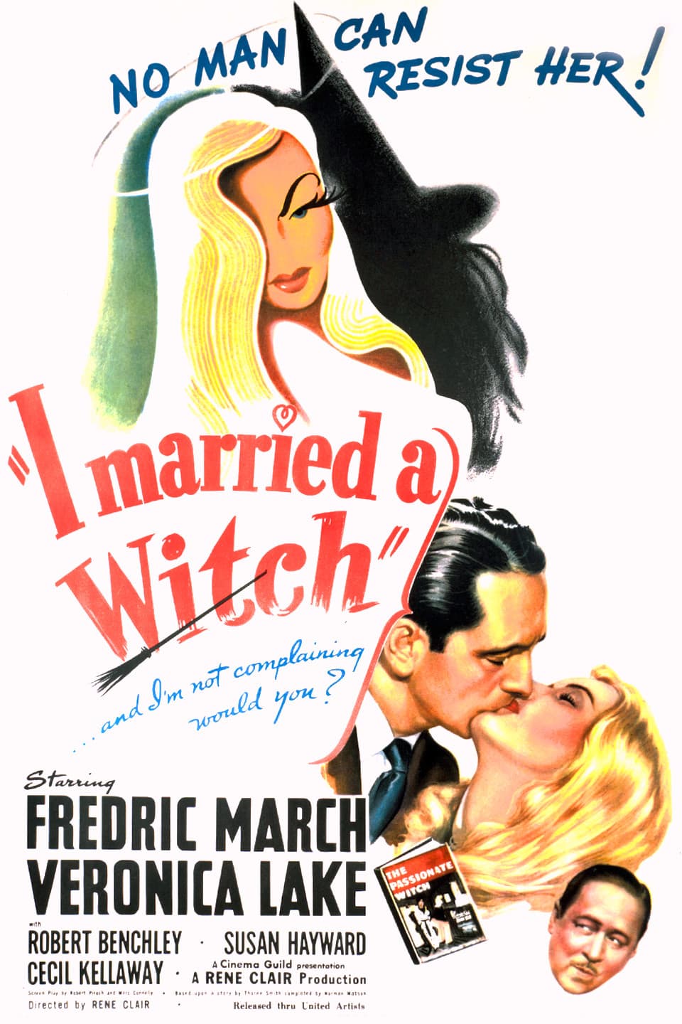 Veronica Lake, Robert Benchley, and Fredric March in I Married a Witch (1942)