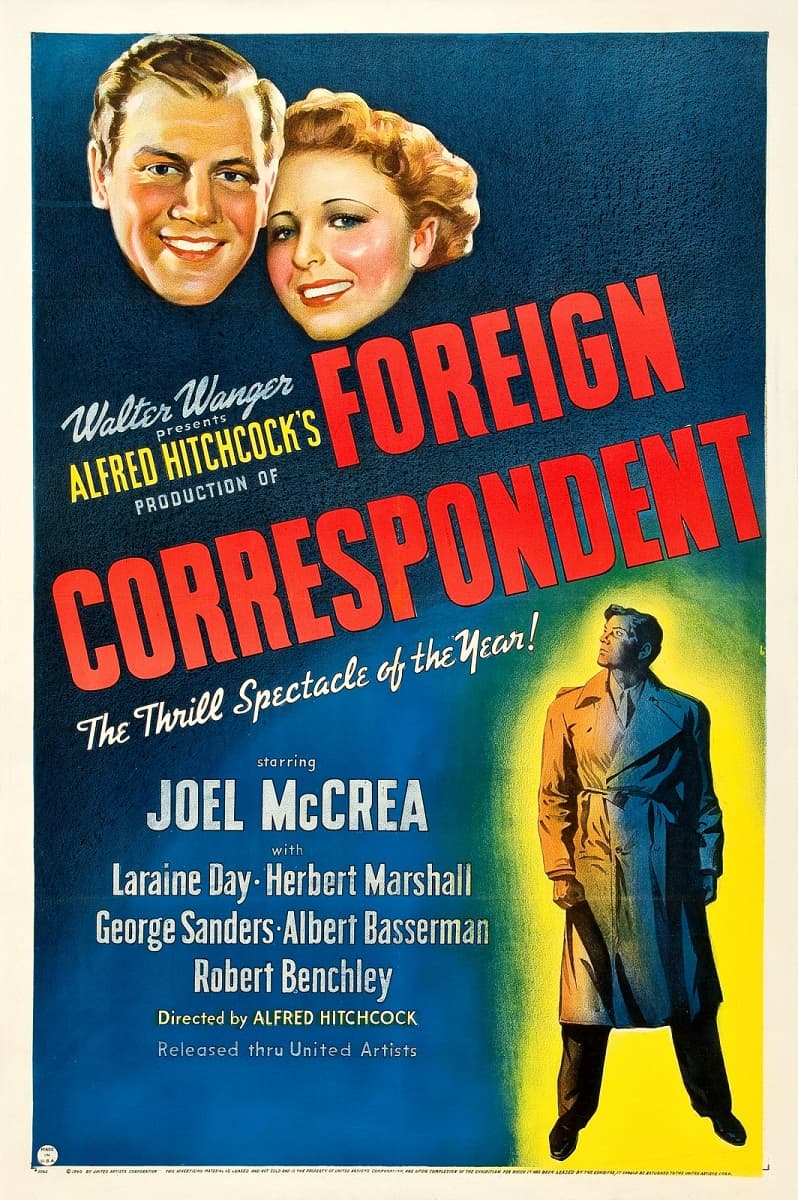 Laraine Day and Joel McCrea in Foreign Correspondent (1940)